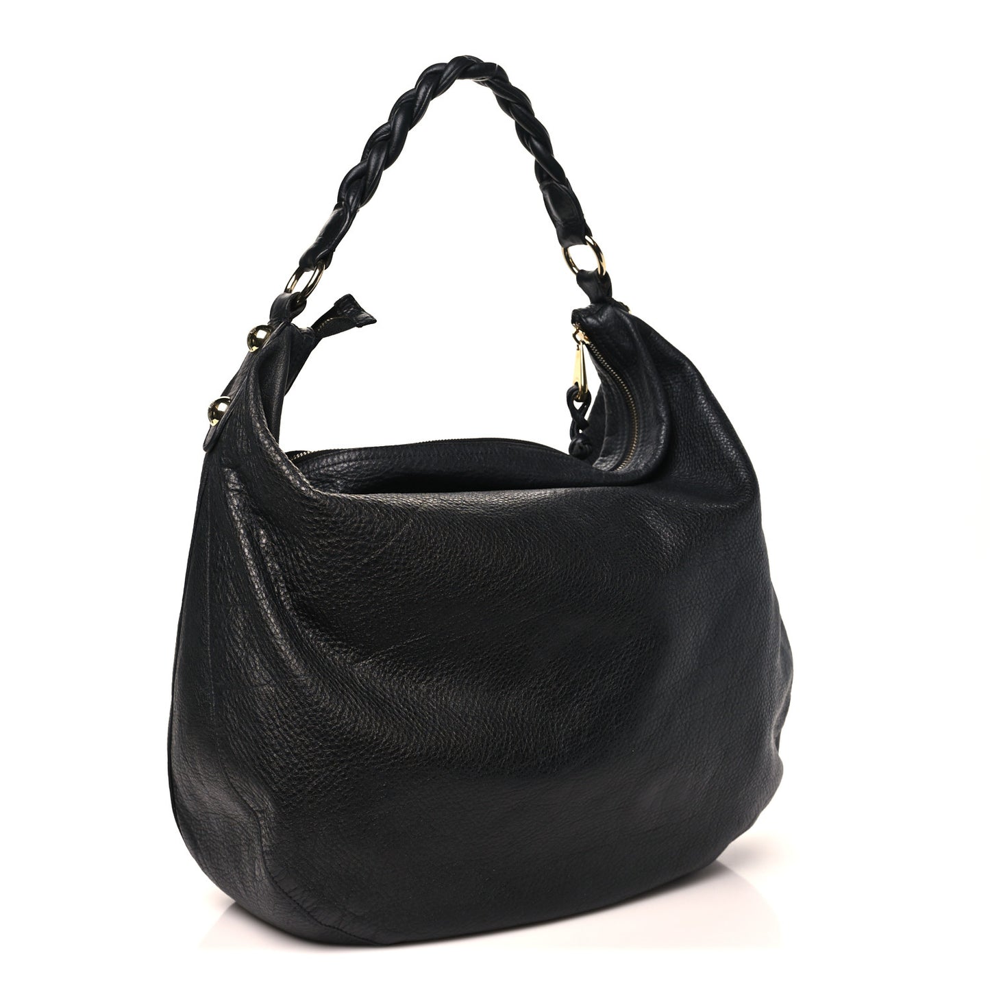 Soft Spongy Calfskin Large Daria Hobo Black