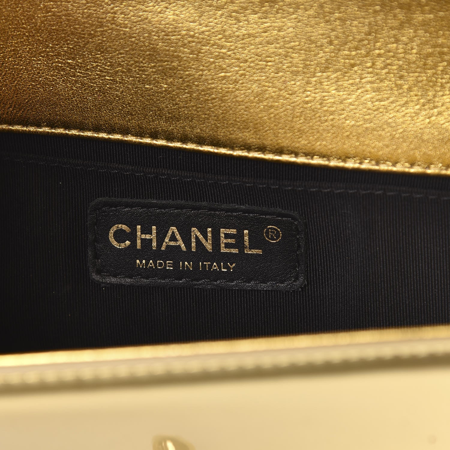 Chanel Metallic Patent Calfskin Quilted Small Boy Flap Gold 6 of 11