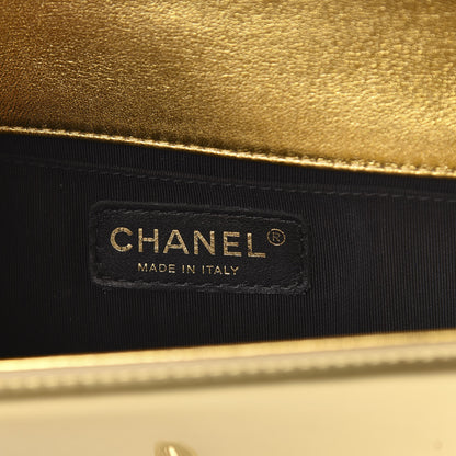 Chanel Metallic Patent Calfskin Quilted Small Boy Flap Gold 6 of 11