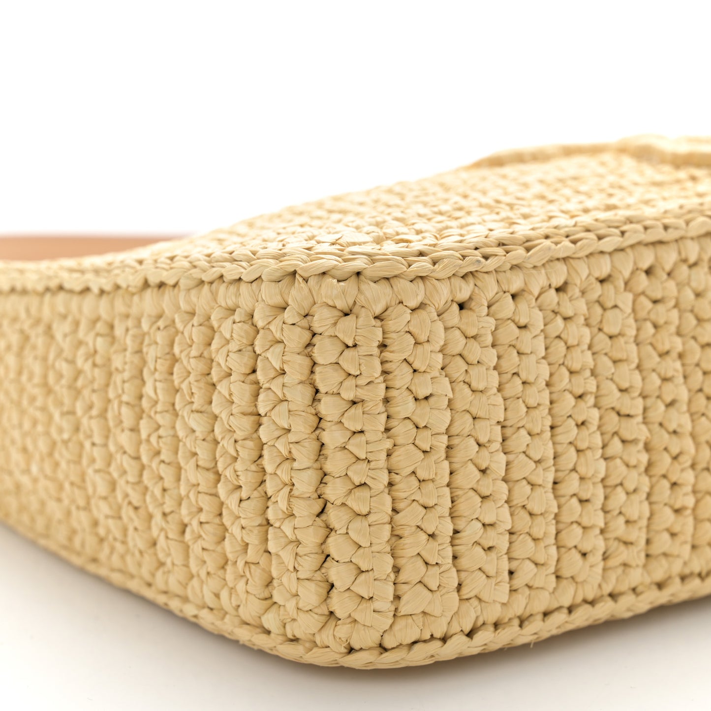 Yarn Raffia Effect Crochet Mini Re-Edition 2000 Shoulder Bag Naturale