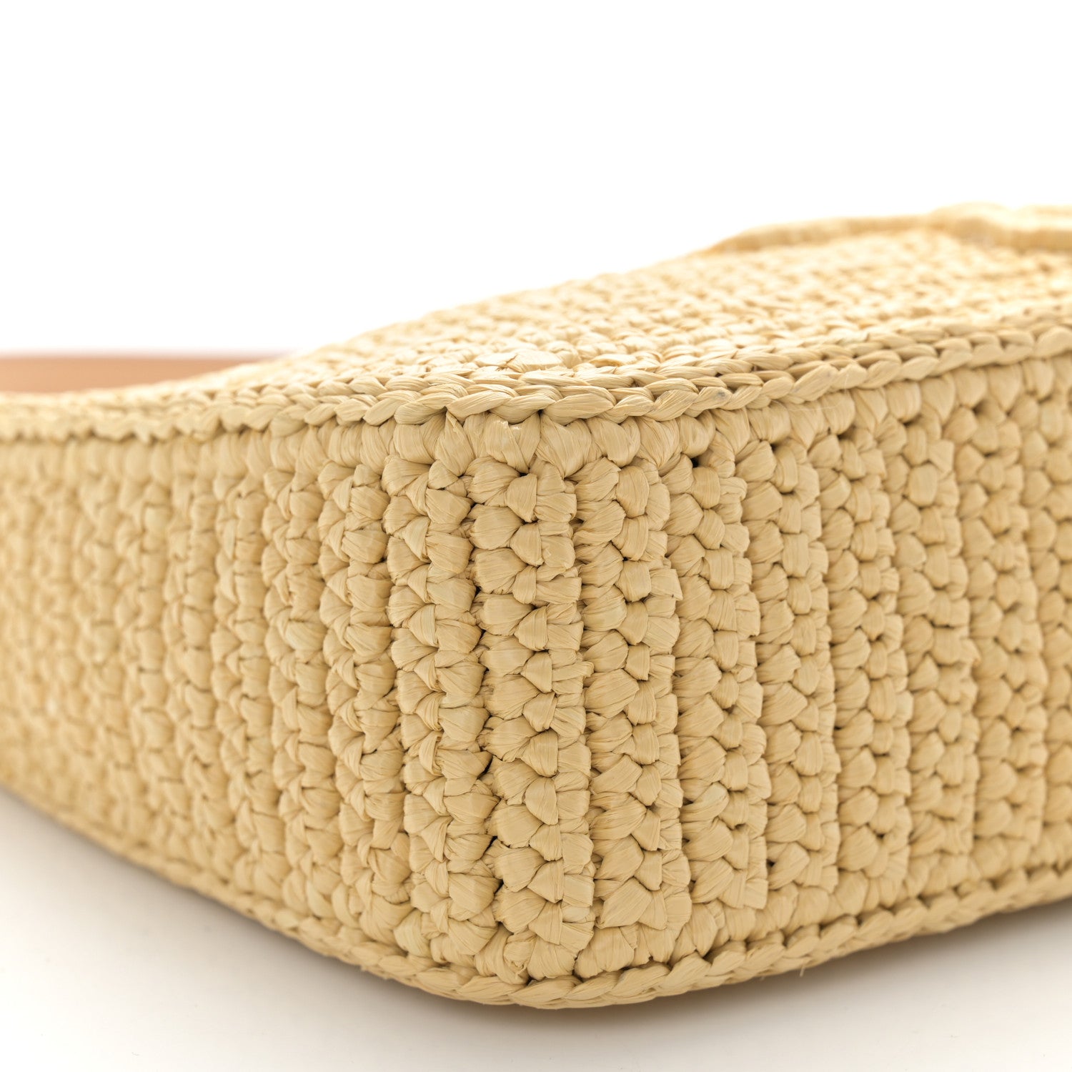 Prada Yarn Raffia Effect Crochet Mini Re-Edition 2000 Shoulder Bag Naturale 9 of 9
