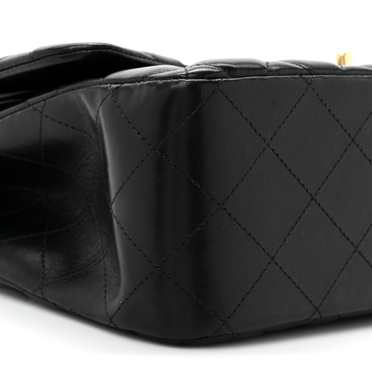Lambskin Quilted Jumbo Double Flap Black