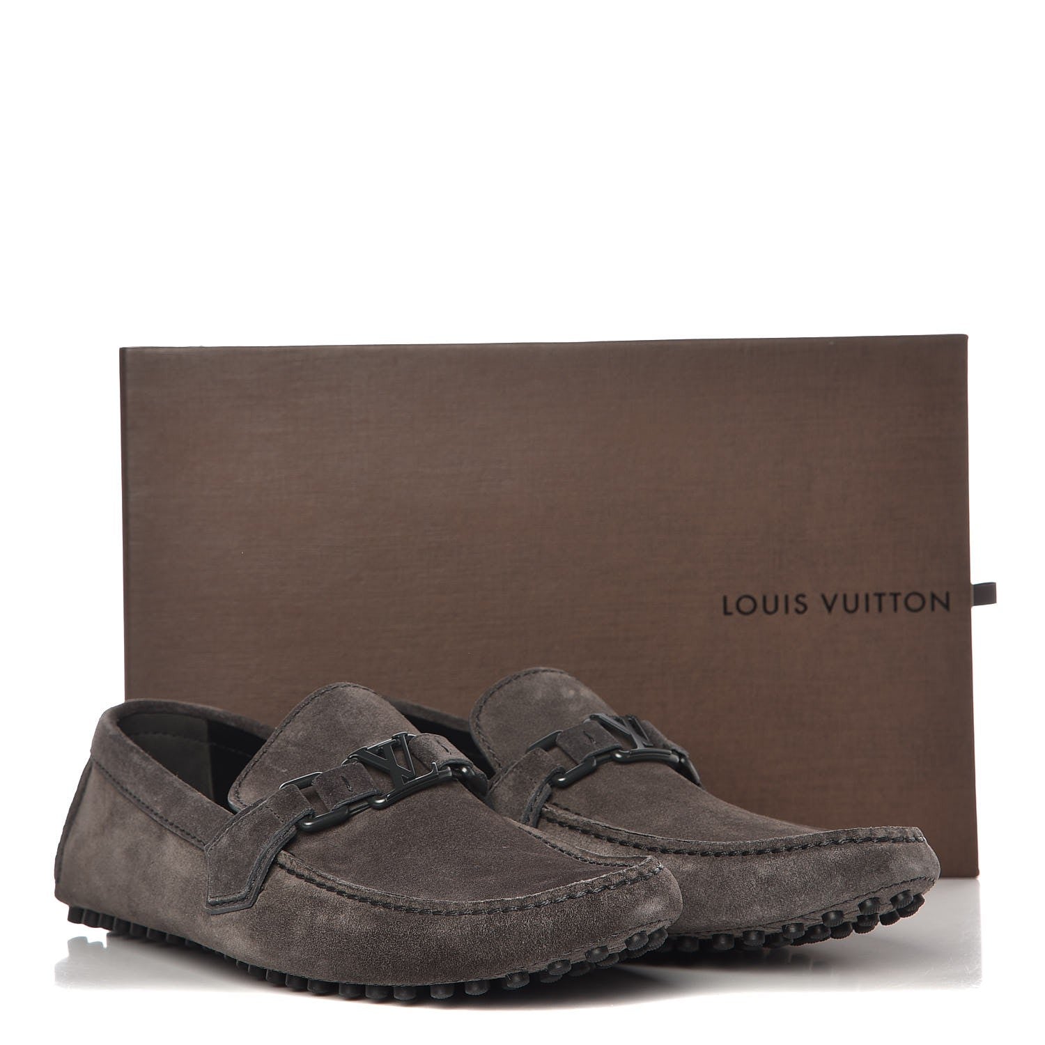 Louis Vuitton Men's Suede Hockenheim Loafers 8.5 Grey 12 of 12