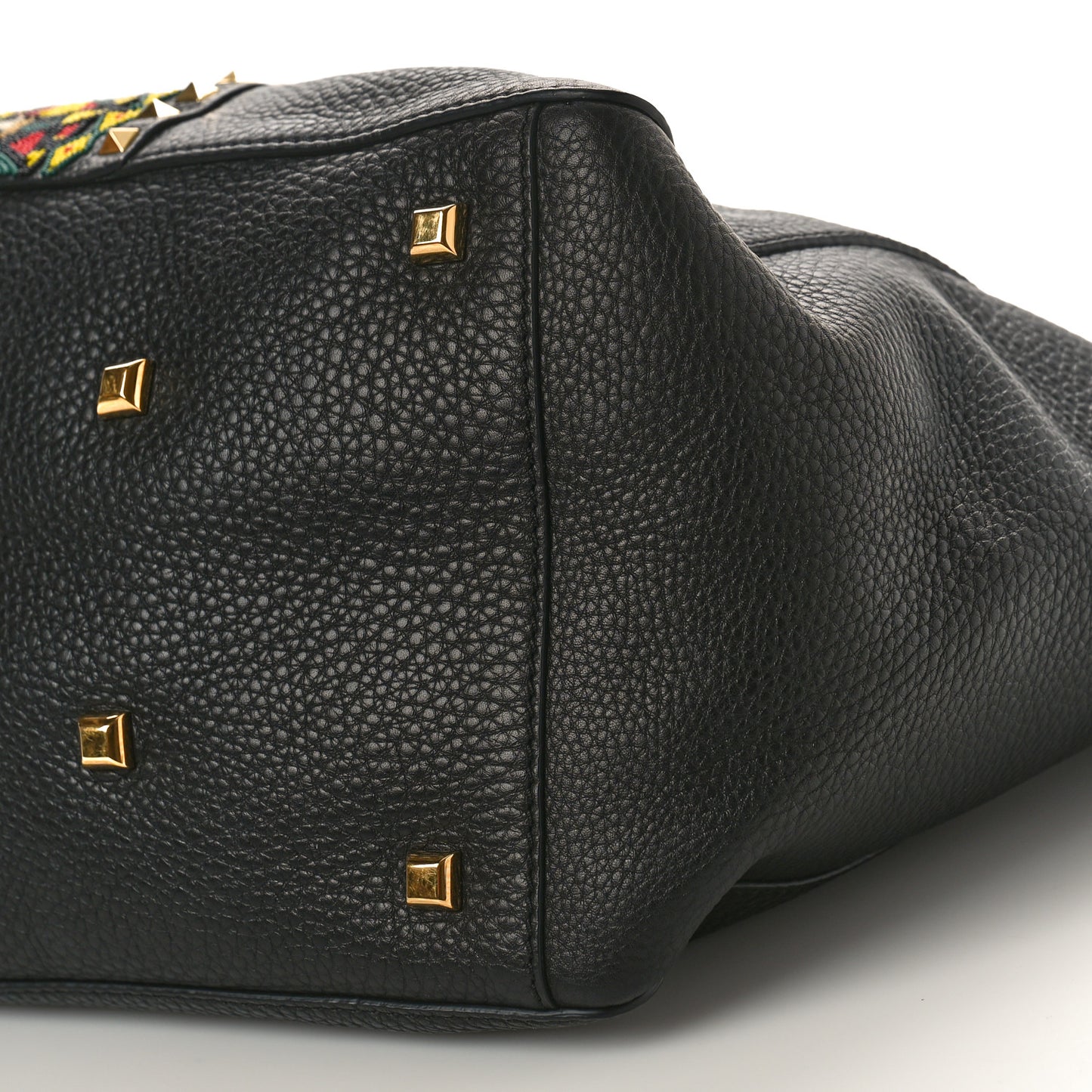 Grained Calfskin Jamaica Beaded My Rockstud Tote Black