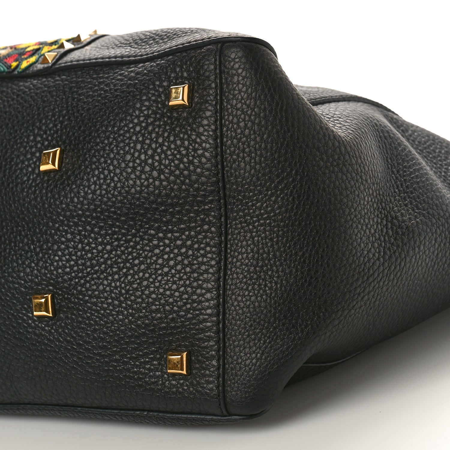 Valentino Garavani Grained Calfskin Jamaica Beaded My Rockstud Tote Black 9 of 9