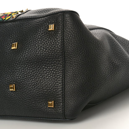 Valentino Garavani Grained Calfskin Jamaica Beaded My Rockstud Tote Black 9 of 9