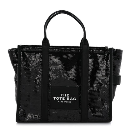 Marc Jacobs Sequin Medium The Tote Bag Black 1 of 11
