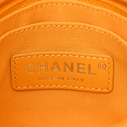 Chanel Velvet Camellia Embossed Mini Square Flap Yellow 6 of 10