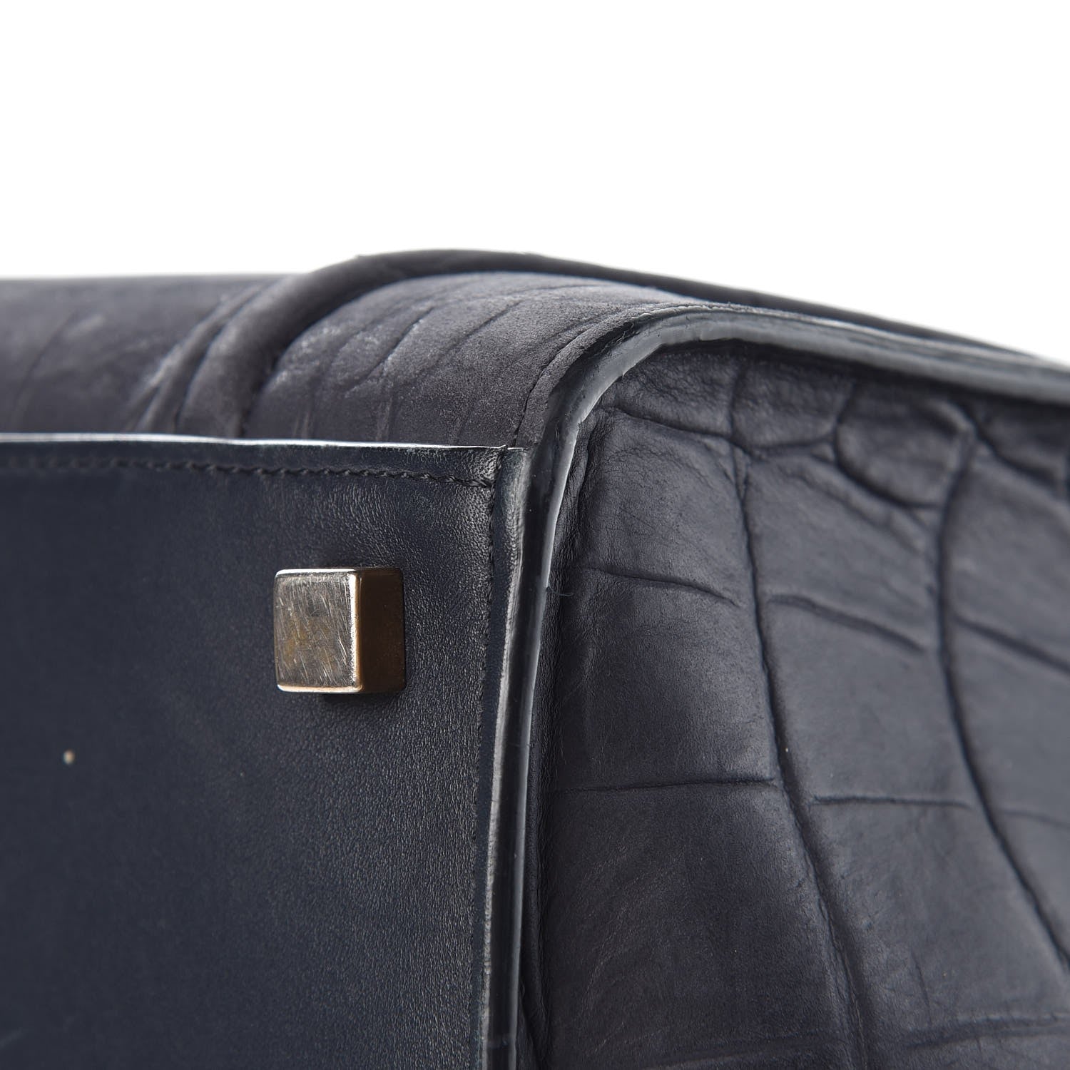 Celine Crocodile Embossed Nubuck Medium Phantom Luggage Navy 15 of 24