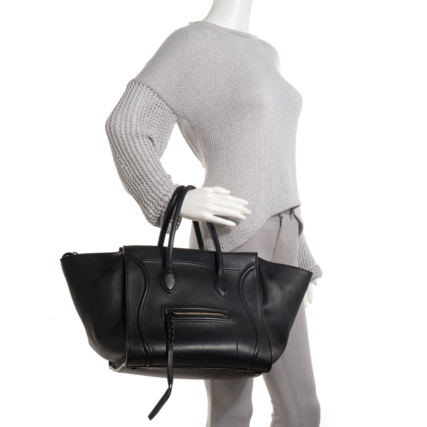 Supple Calfskin Medium Phantom Luggage Black