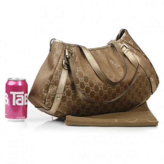 Satin Monogram Medium Abbey Shoulder Bag Bronze
