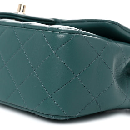 Chanel Lambskin Quilted Mini Rectangular Flap Green 8 of 9
