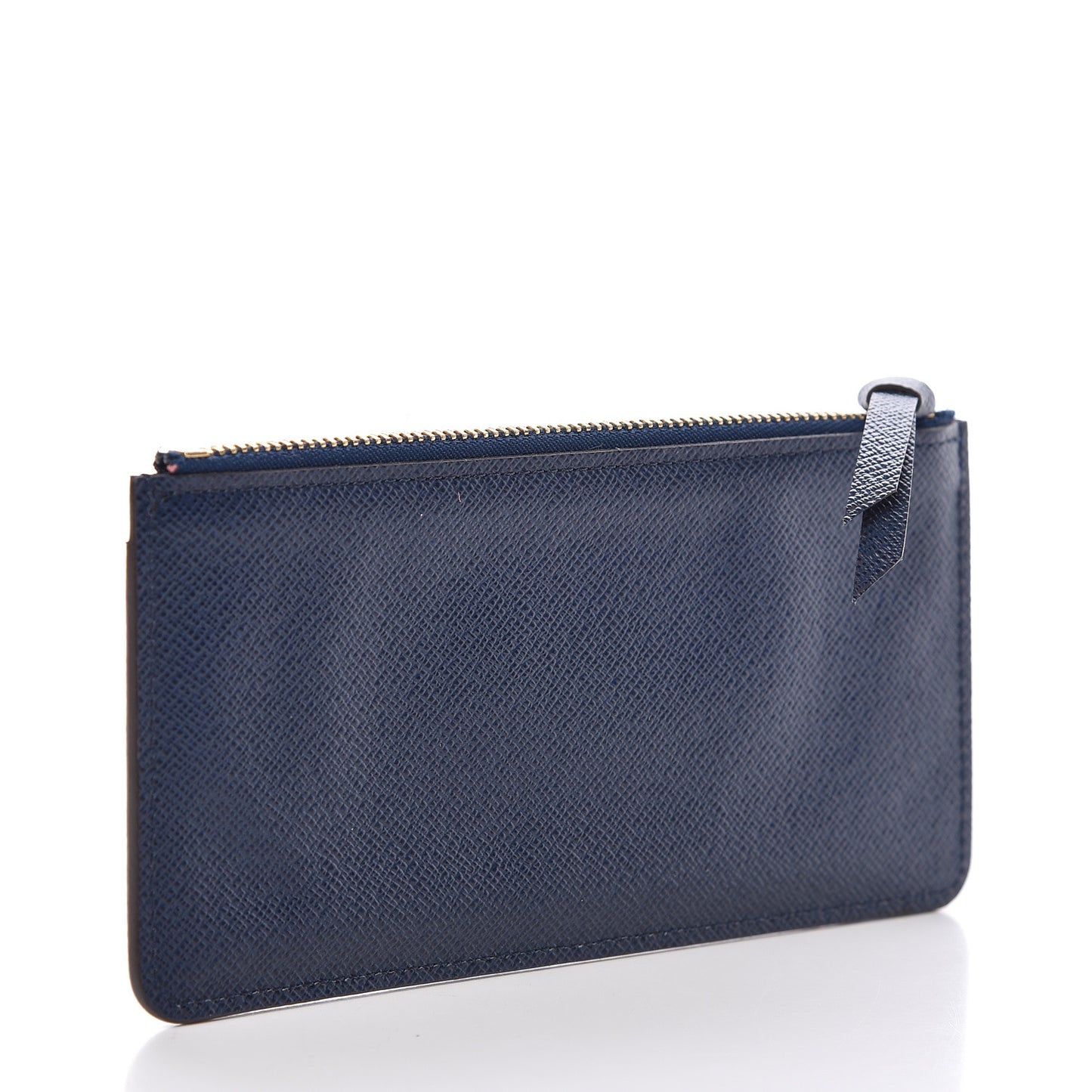 Calfskin Jeanne Wallet Zippered Insert Dark Blue