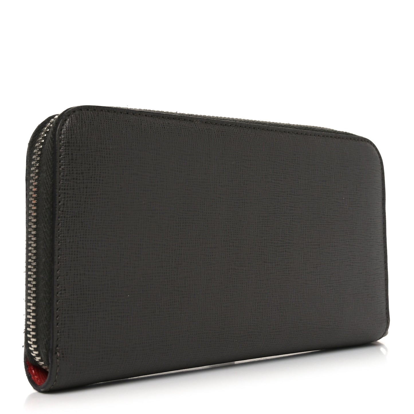 Vitello Elite Monster Eyes Studded Zip Around Wallet Carbone White Multicolor