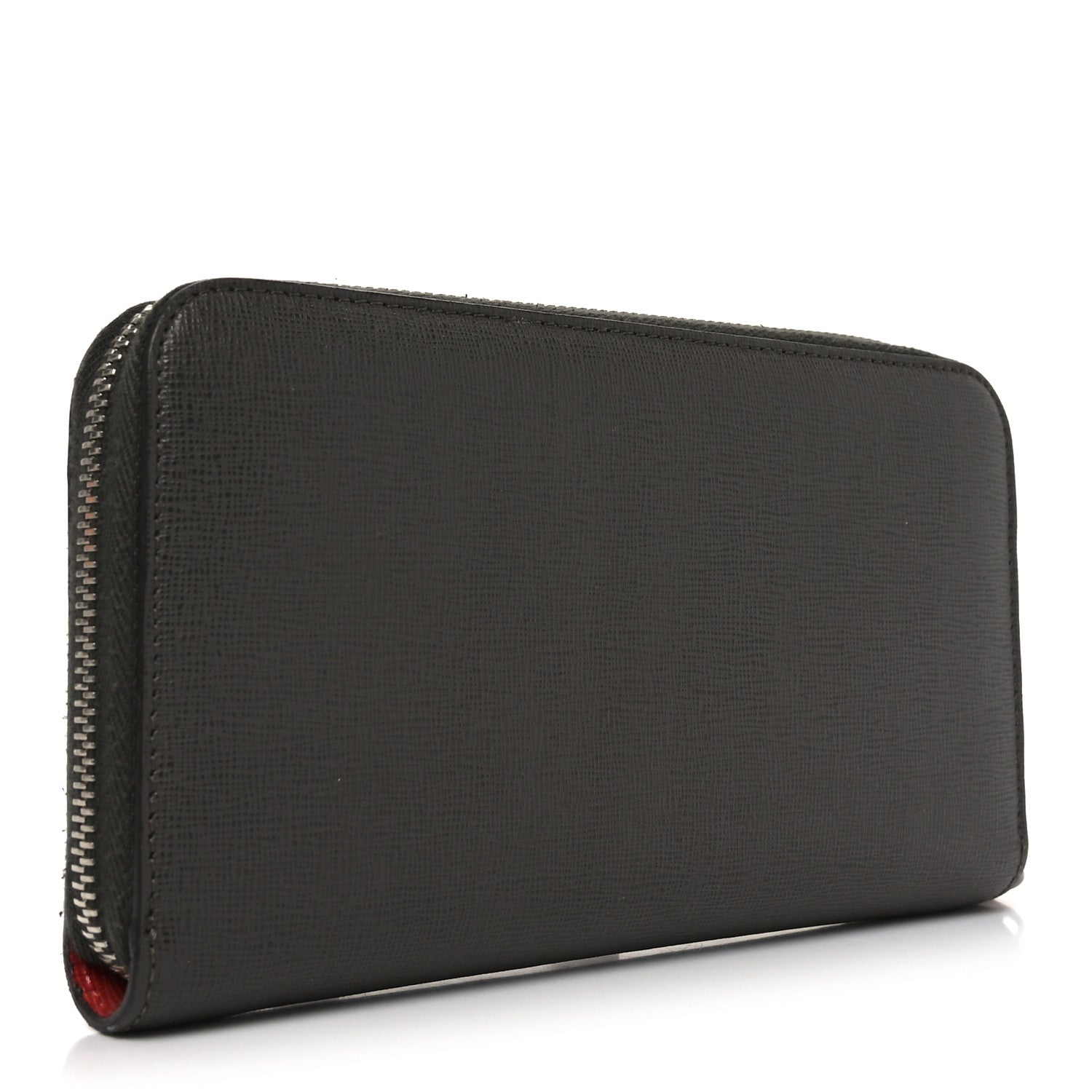 Fendi Vitello Elite Monster Eyes Studded Zip Around Wallet Carbone White Multicolor 3 of 7