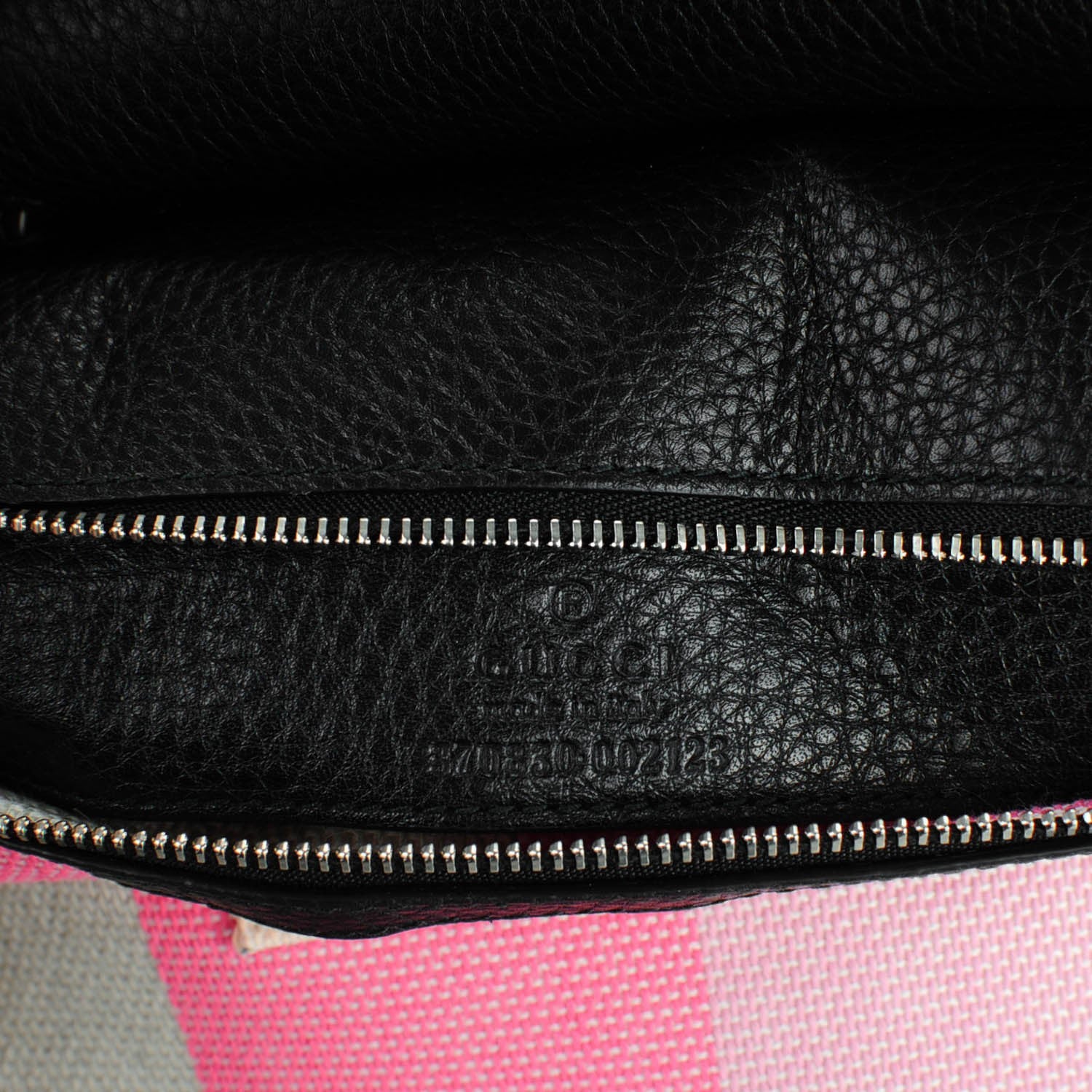 Gucci Pebbled Calfskin Large Bamboo Daily Top Handle Bag Black 6 of 6