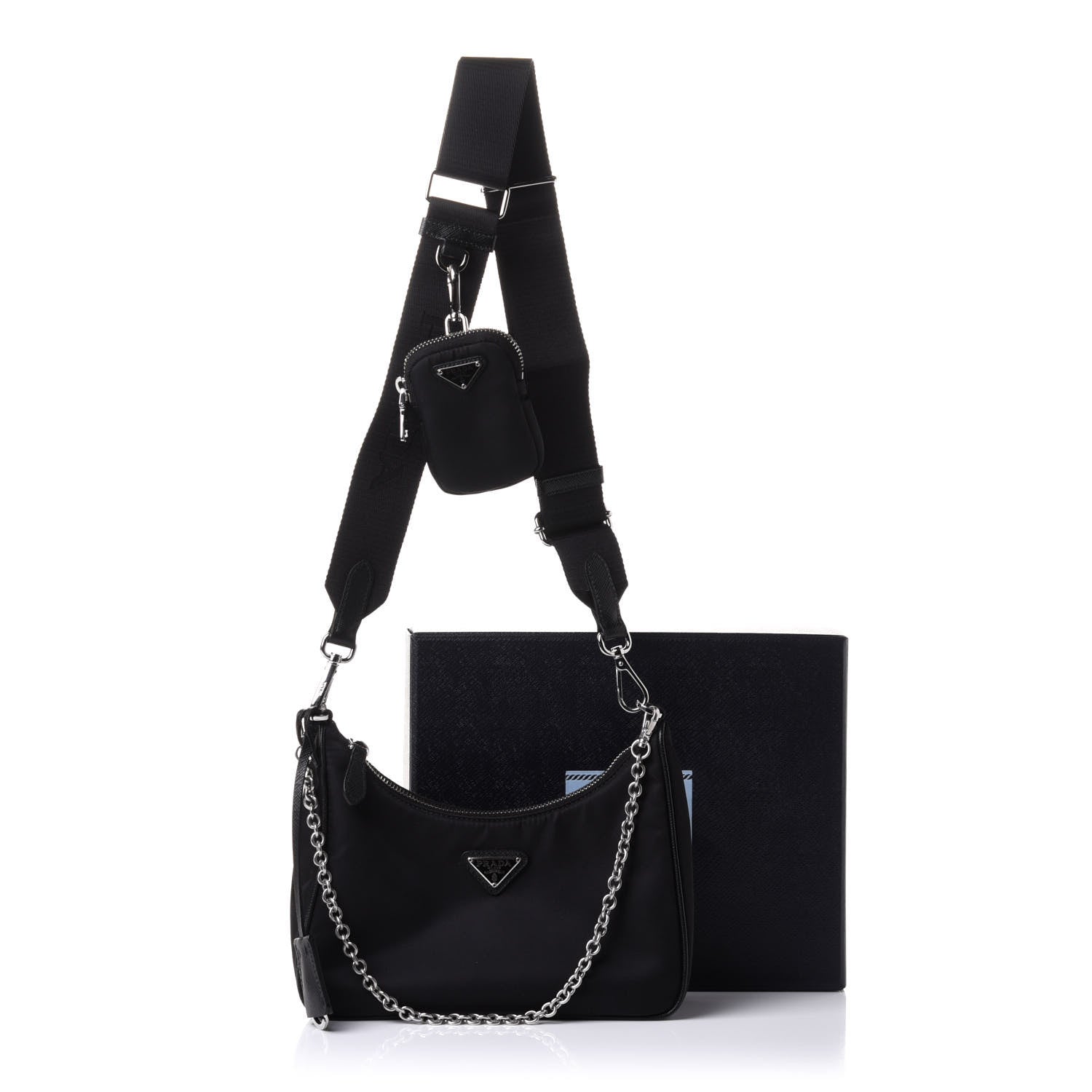 Prada Nylon Re-Edition 2005 Shoulder Bag Black 12 of 12