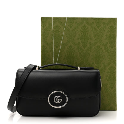 Gucci Senna Calfskin Petite GG Top Handle Shoulder Bag Black 12 of 12