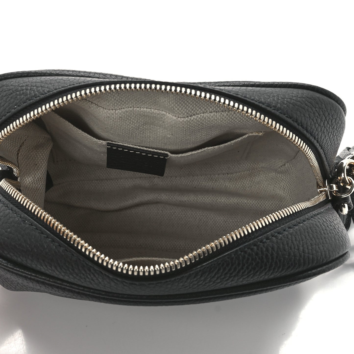 Pebbled Calfskin Small Soho Disco Bag Black