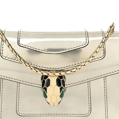 Bulgari Metallic Calfskin Small Serpenti Forever Snake Strap Crossbody Bag Silver 8 of 11