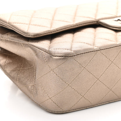 Chanel Metallic Lambskin Quilted Medium Double Flap Pink 9 of 10