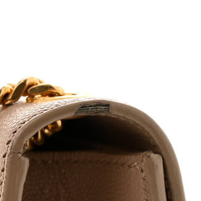 Saint Laurent Grain De Poudre Small Monogram Kate Satchel Dark Beige 11 of 11