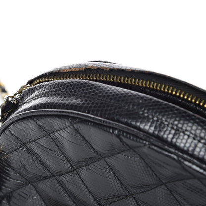 Chanel Lizard Quilted Small Tassel Camera Case Black 14 of 16