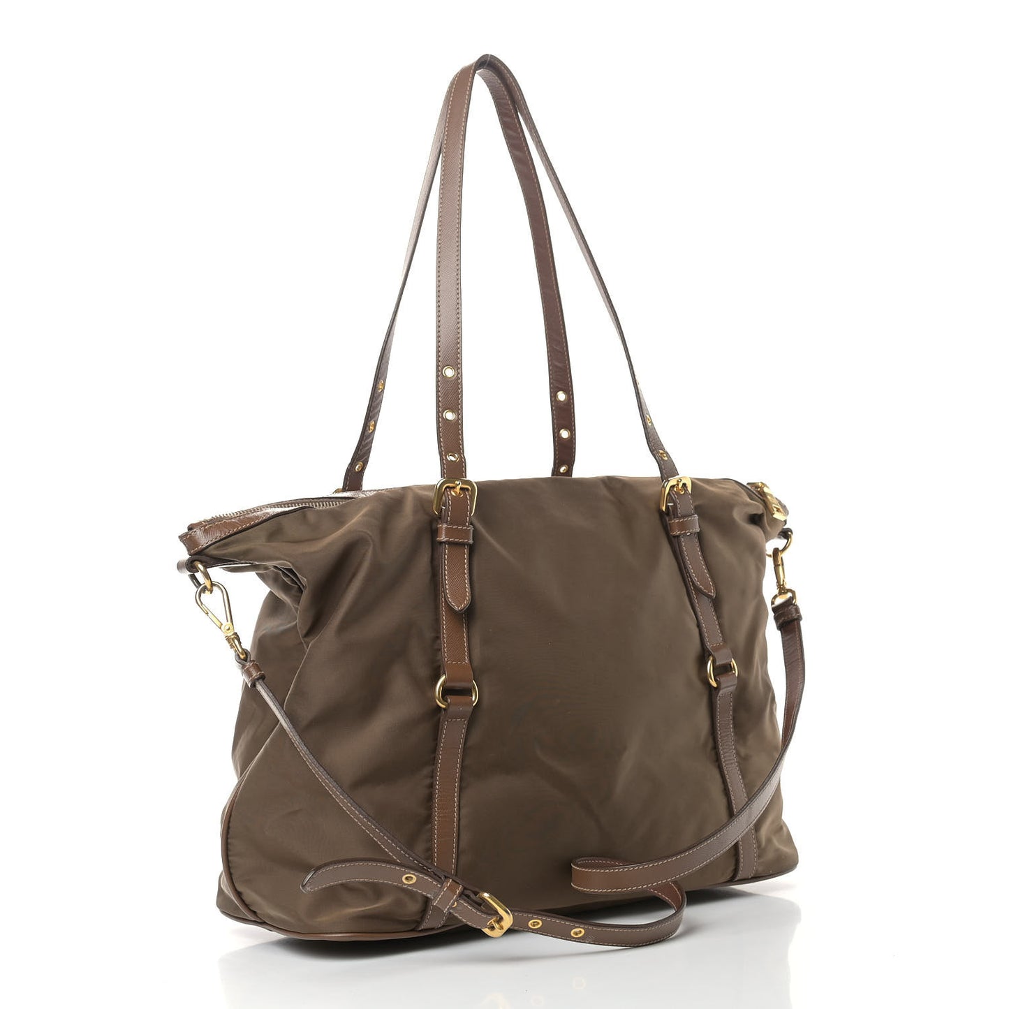 Tessuto Nylon Saffiano Jacquard Logo Tote Rovere