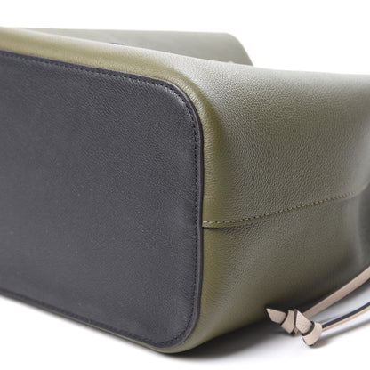 Louis Vuitton Calfskin Lockme Bucket Laurier Green Toffee Latte Beige Black 6 of 9