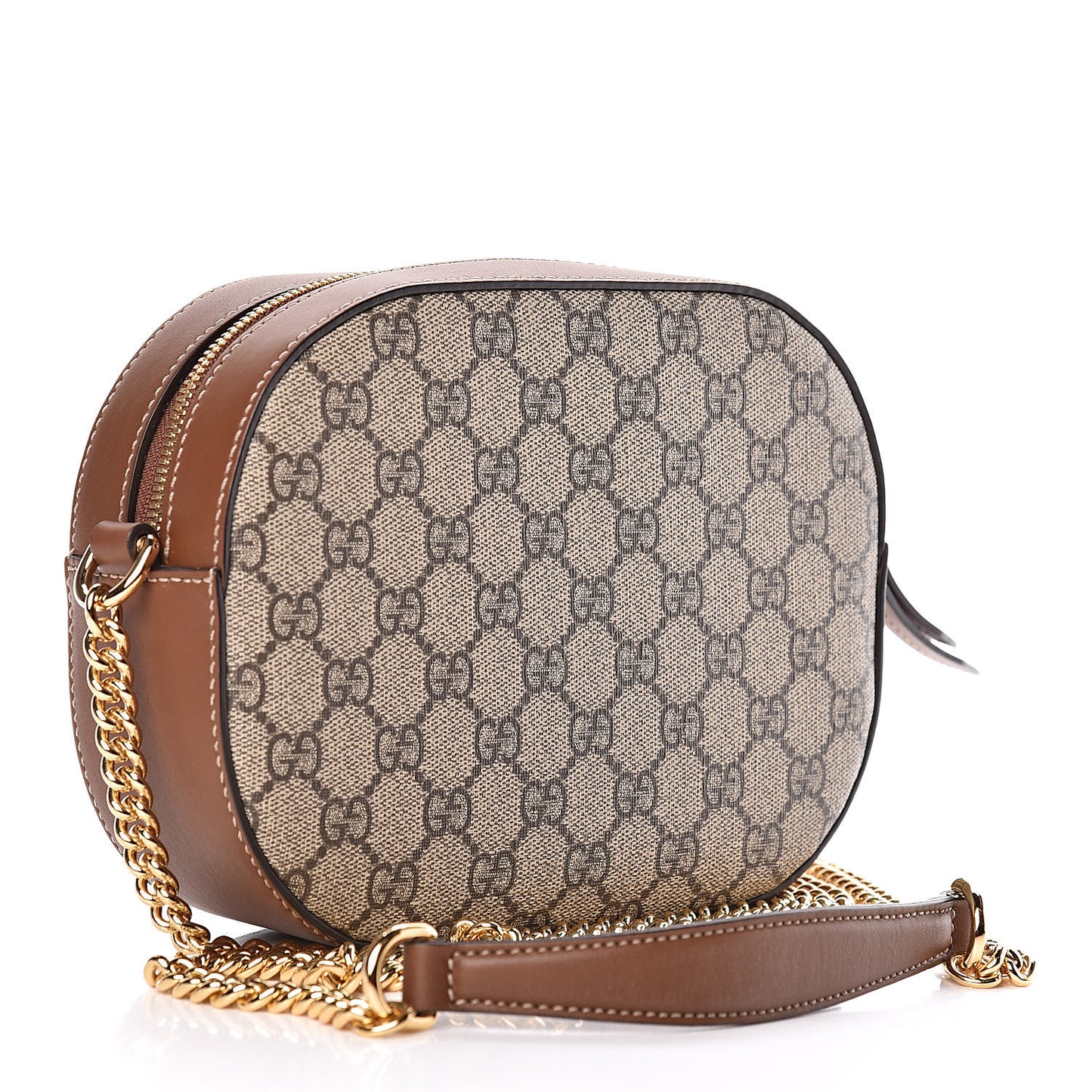 GG Supreme Monogram Blind For Love Embroidered Mini Chain Shoulder Bag Beige Tuscany