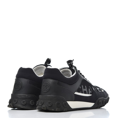 Chanel Calfskin Mesh Lycra Sneakers 39 Black 4 of 22