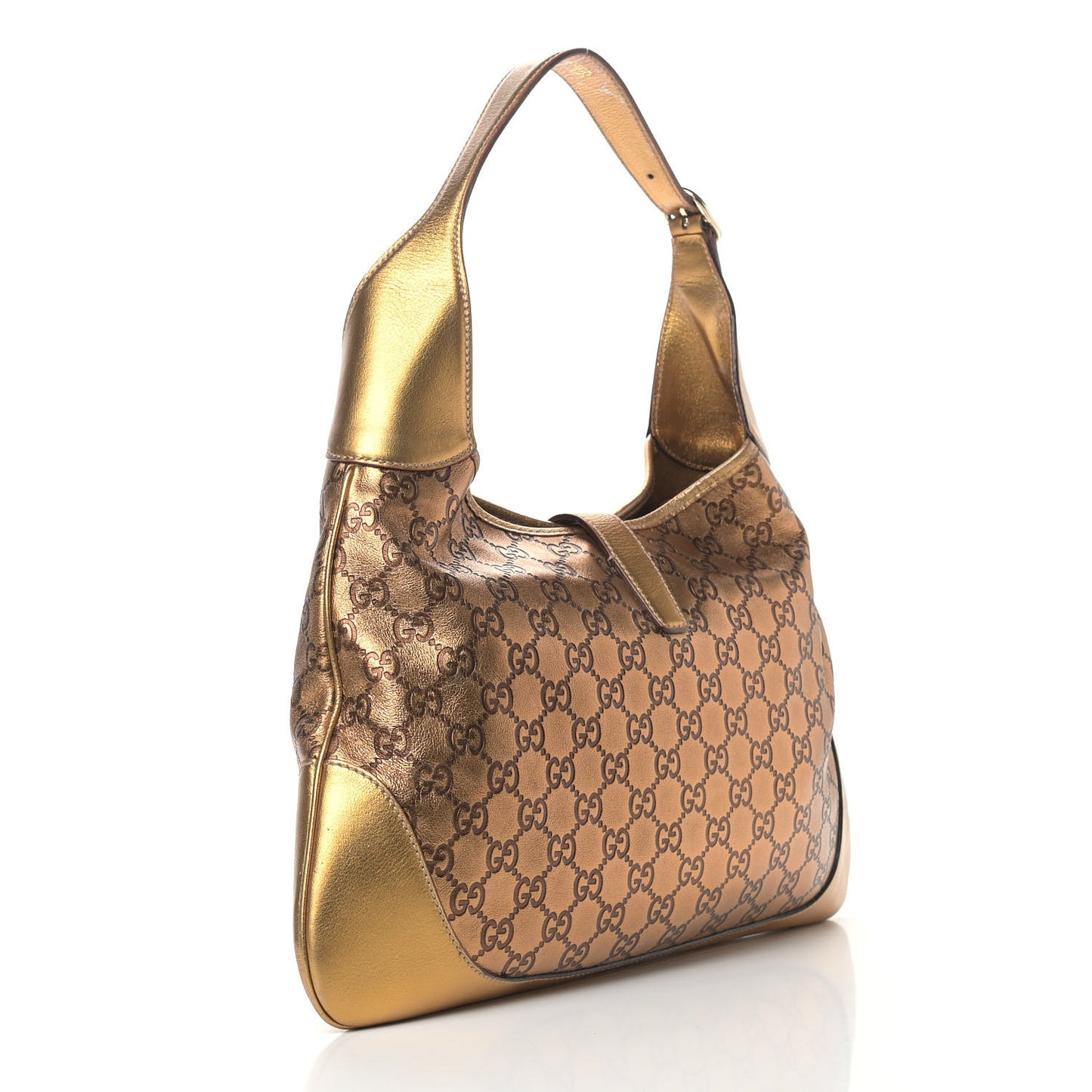 Metallic Guccissima Jackie O Bouvier Web Hobo