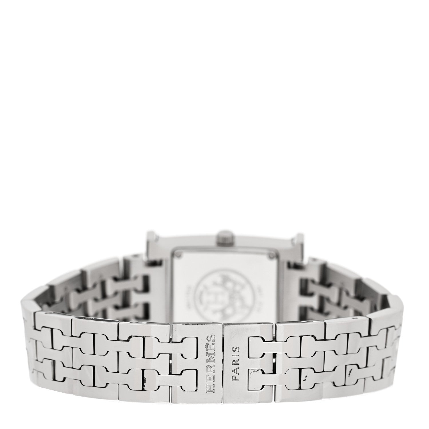 Hermes Stainless Steel Diamond Mother of Pearl 21mm Heure H Hour Quartz Watch 3 of 4