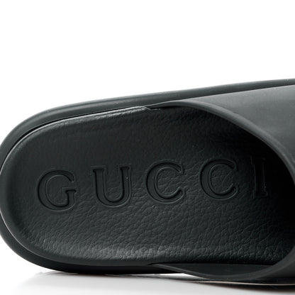 Gucci Soft Rubber Womens Interlocking G Platform 42mm Slide Sandals 38 Black 7 of 9