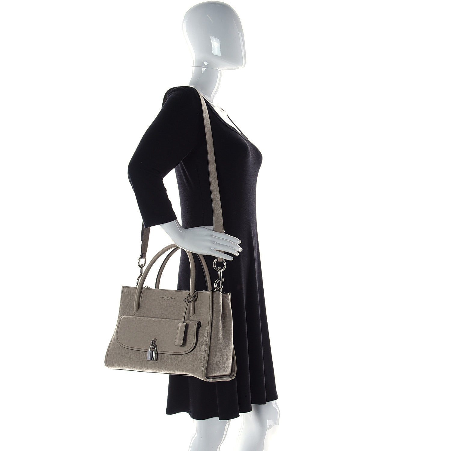 Marc Jacobs Calfskin Lock That Tote Mink 3 of 9
