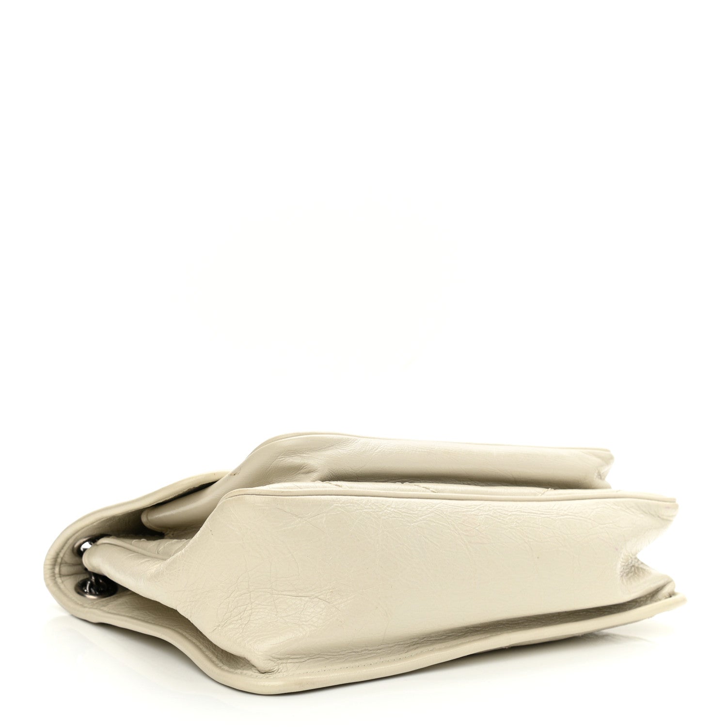 Saint Laurent Crinkled Calfskin Matelasse Monogram Medium Niki Chain Satchel Ivory 4 of 13