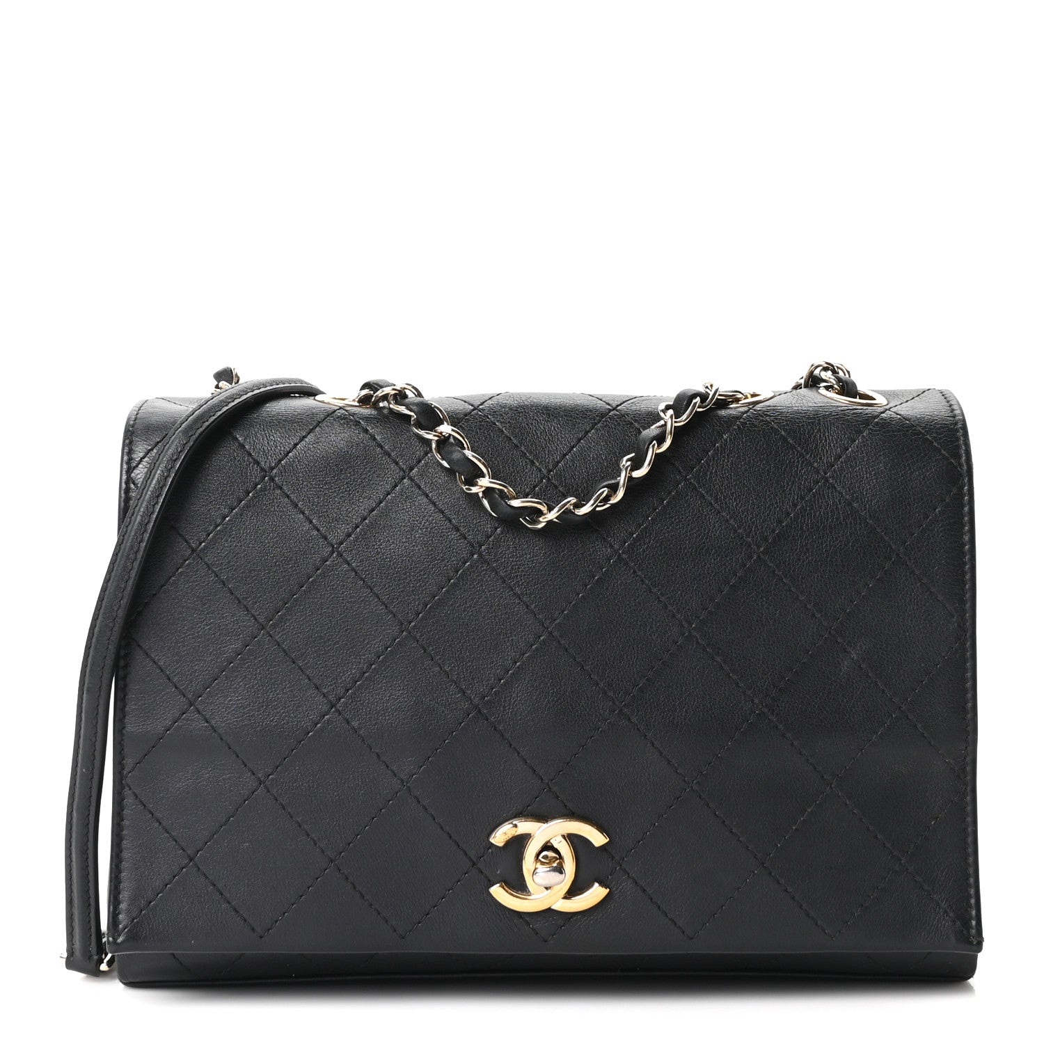 Chanel Calfskin Stitched Large Flap Black 1 of 10