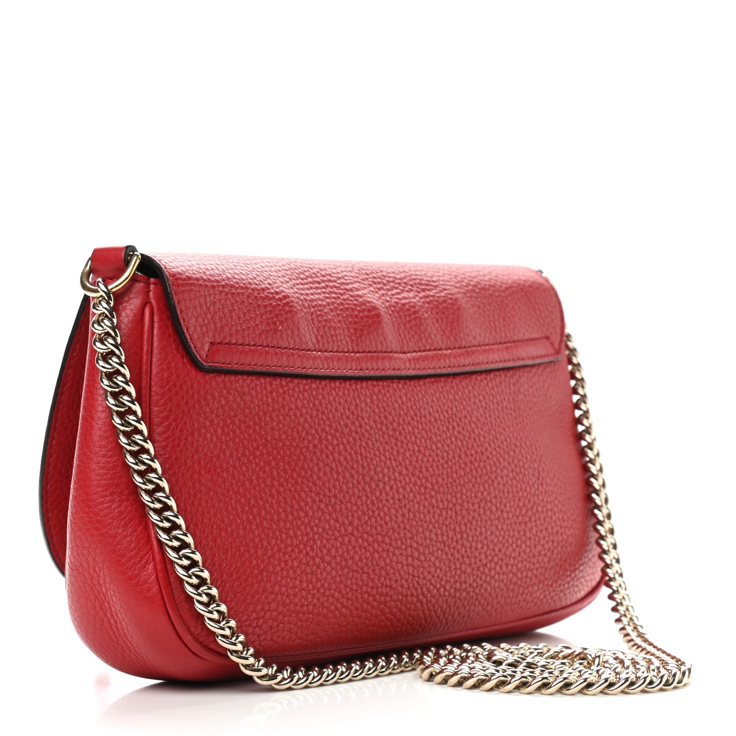 Gucci Pebbled Calfskin Medium Soho Flap Crossbody Tabasco Red 3 of 13