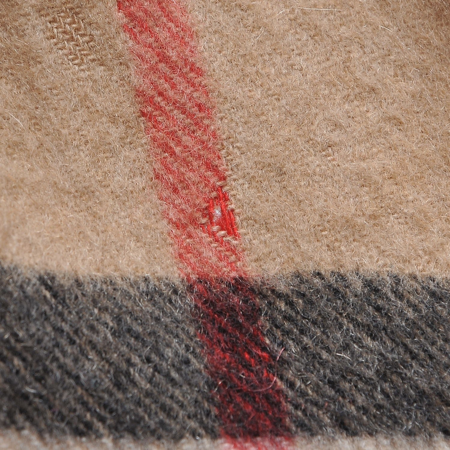 Burberry Cashmere Giant Check Fringe Scarf Camel 6 of 6