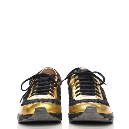 Chanel Tweed Suede Calfskin Runway Sneakers 40 Black Multicolor 2 of 11
