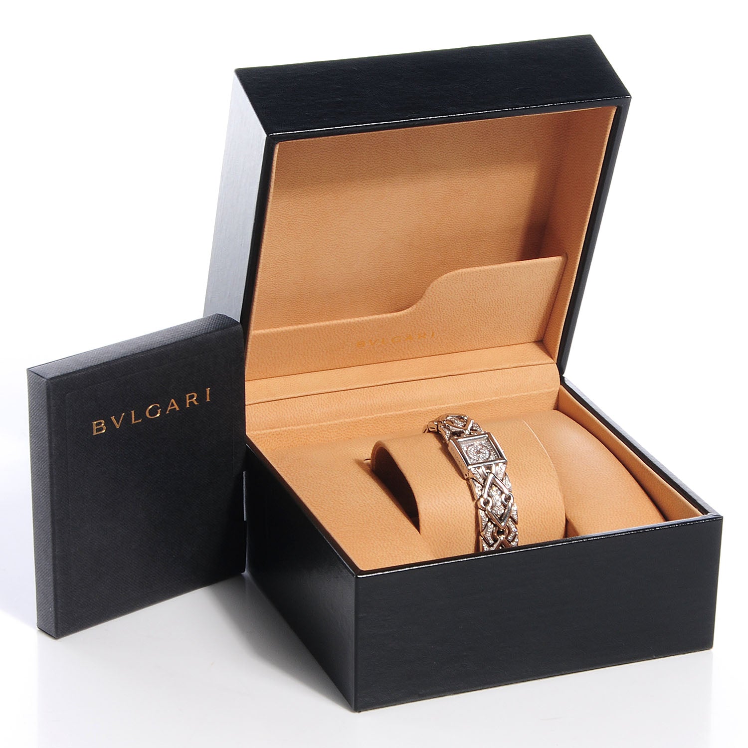 Bulgari 18K White Gold Diamond Pave 22mm Trika Quartz Watch 7 of 7