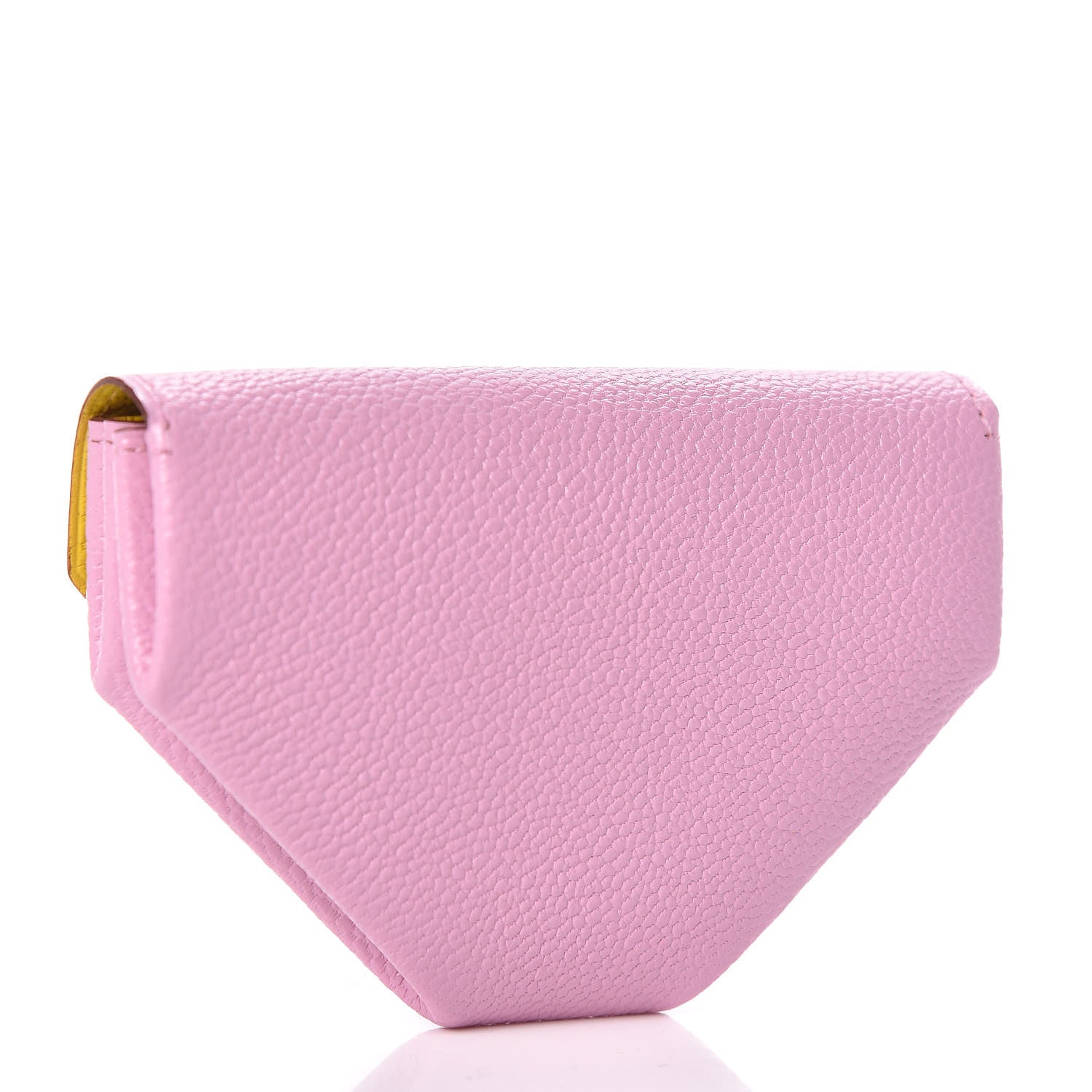 Hermes Chevre Mysore Le 24 Coin Purse Mauve Sylvestre Jaune De Naples 3 of 8