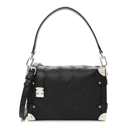 Louis Vuitton Calfskin Debossed Monogram Side Trunk Black 1 of 7