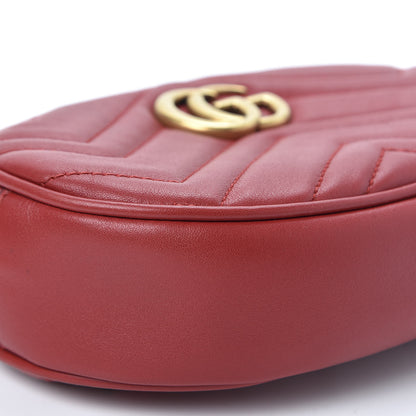 Gucci Calfskin Matelasse GG Marmont Belt Bag 95 38 Hibiscus Red 5 of 14