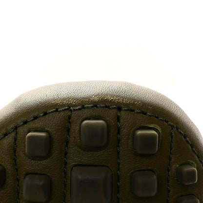 Gucci Soft Clove Calfskin Monochrome Mens Interlocking G Driver Loafers 7 Juniper Green 11 of 16