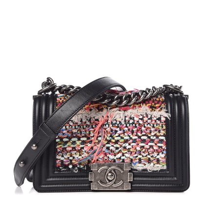 Chanel Tweed Lambskin Small Boy Flap Black 1 of 9