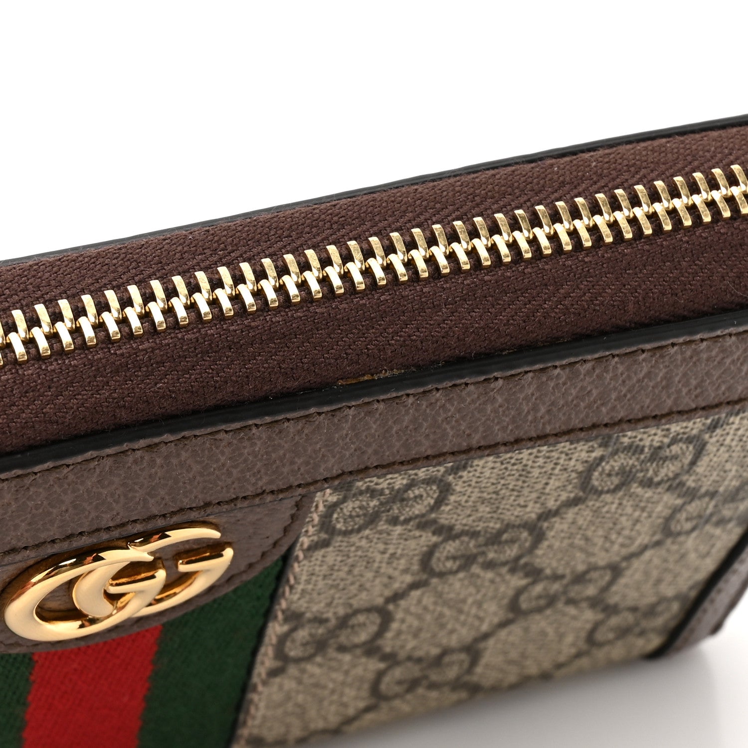 Gucci GG Supreme Monogram Web Ophidia Zip Around Wallet Brown 9 of 10