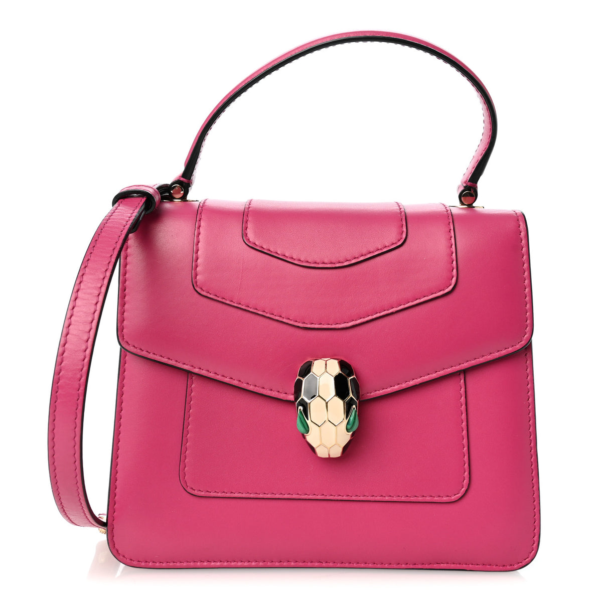 Bulgari Calfskin Serpenti Forever Top Handle Pink 1 of 9