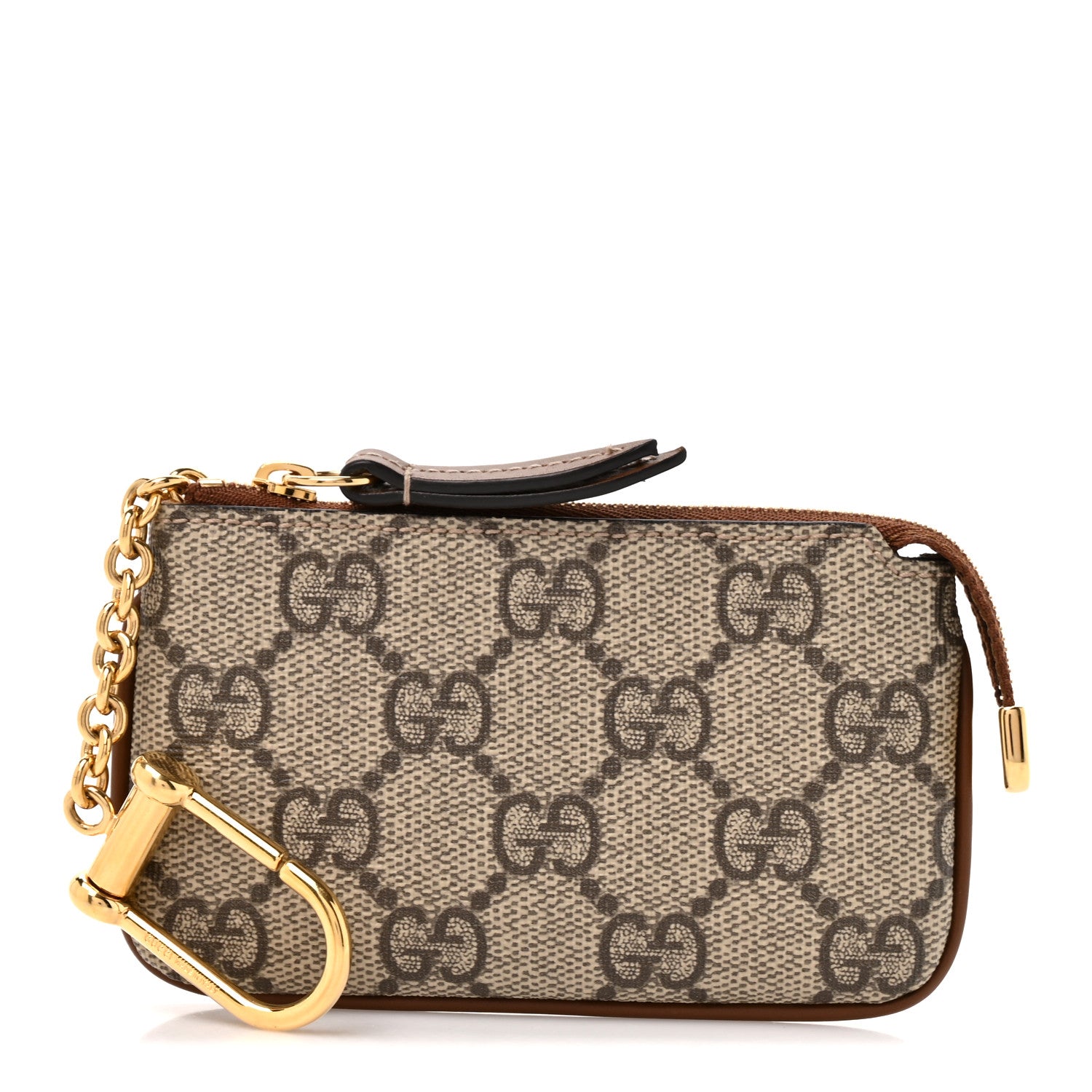 Gucci GG Supreme Monogram Key Case Beige Ebony Cuir 1 of 8