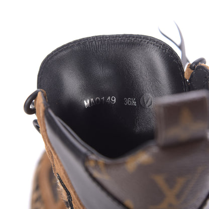 Louis Vuitton Suede Calfskin Monogram Laureate Platform Desert Boots 36.5 Cognac 9 of 9